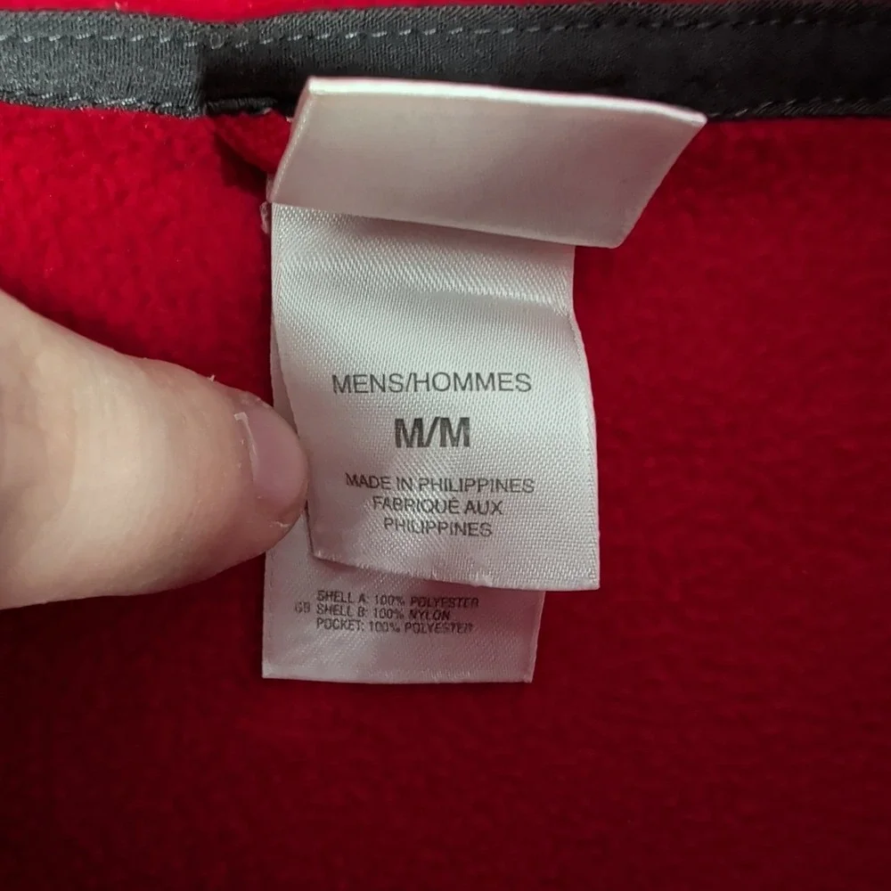 The North Face Jacket‎ Men's M Red Black Fleece Full Zip Outdoor Logo